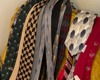 A large number of mens ties