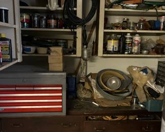 Assorted tools and shop items