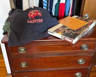 Traditional wood dresser and men's clothing