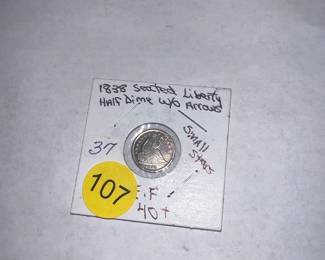 seated liberty half dime without arrows