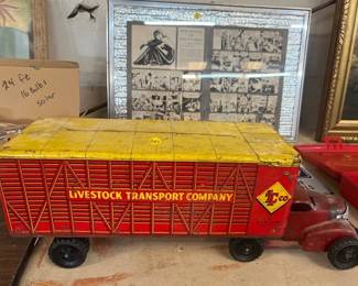 Vintage Metal toy truck and trailer
