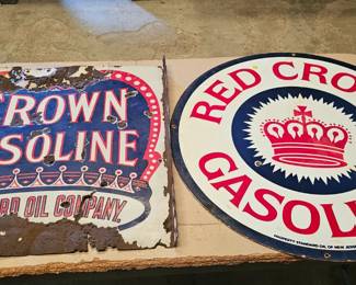 METAL RED CROWN GASOLINE SIGNS