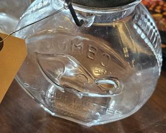 VINTAGE PEANUT BUTTER GLASS JAR WITH LID