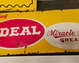 VINTAGE IDEAL BREAD METAL SIGN