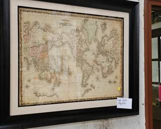 FRAMED WORLD MAP DECOR