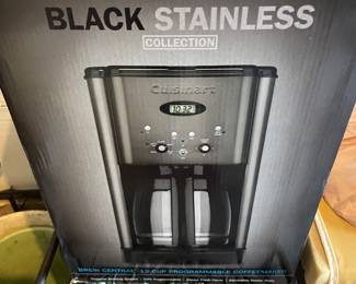 TWO Cuisinart Black Stainless Coffee pots.....one never out of the box