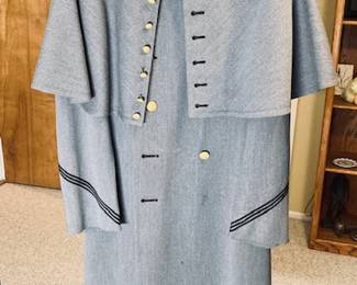 Vintage Cadet Store West Point Men’s Gray Double Breasted Military Coat.