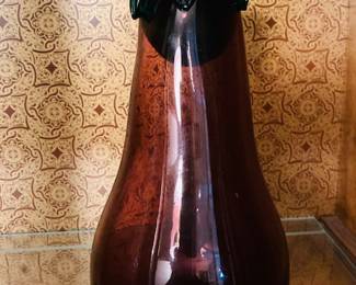 Vintage Blenko Handmade Glass Eggplant in Purple Amethyst & Emerald