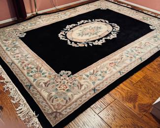 Large Woven Wool Area Rug. 95" x 126".