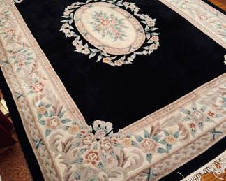 Large Woven Wool Area Rug. 95" x 126".