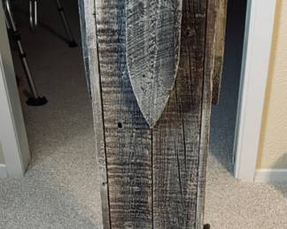 Rustic Barn Wood Pedestal.