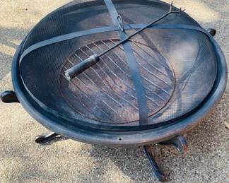 Large Metal Fire Pit. Ready for Fall!