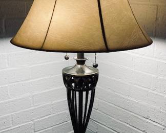 Vintage 2 Light Hollow Vase Metal Table Lamp