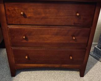 Thomasville 3 Drawer Nightstands w/Glass Toppers. 2 Available.