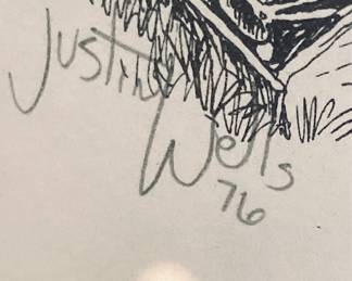 Justin Wells Cowboy Art. Signed/Numbered.