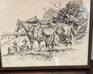 Justin Wells Cowboy Art. Signed/Numbered.