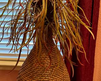 Large Wicker Vase and Arrangement.