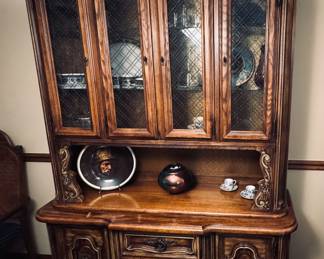 Vintage Lighted China Cabinet.