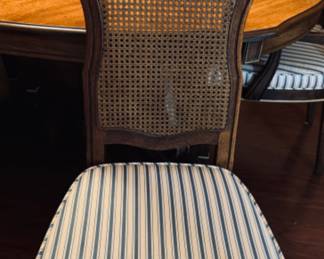 Mahogany Dining Table w/10 Cane Back Chairs.