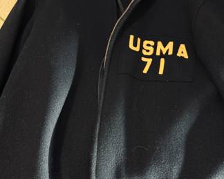 Vintage 60's/70's Cadet Store West Point USMA Mens Wool Full Zip Hooded Jacket Coat