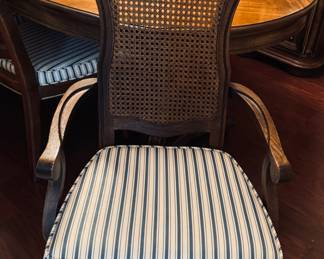 Mahogany Dining Table w/10 Cane Back Chairs.