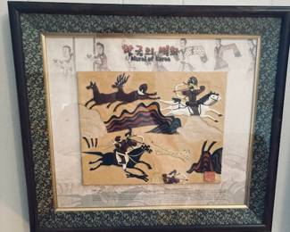 Vtg Japenese Art Archers On Horse