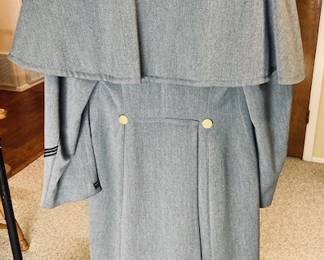 Vintage Cadet Store West Point Men’s Gray Double Breasted Military Coat.