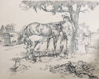 Justin Wells Cowboy Art. Signed/Numbered.