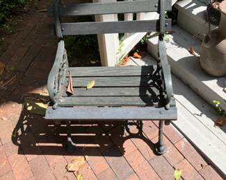 Cast Iron and Wooden Small Bench (2)