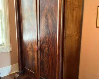Large Flame Mahogany 2 door Empire Style Wardrobe