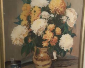 This beautiful floral is done with  glass technique. It is absolutely beautiful