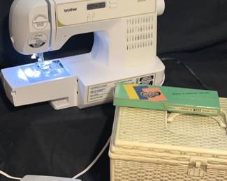 Sewing Machine with Box and Contents