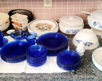 Pfaltzgraff Provenance, Moderntone  Cobalt Blue, Autumn Leaf