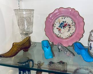 More Fenton Shoes, Hand Painted Plates