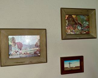 Vintage Foil Pictures, Mini Oil Painting 