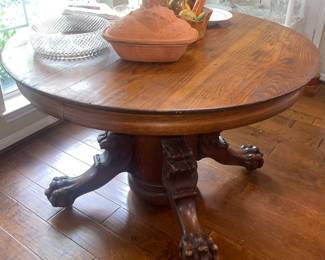 Lion Claw Foot Oak Table