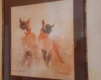 Kaiko Mati siamese cats lithograph 