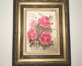 Pink Roses Oil Painting 