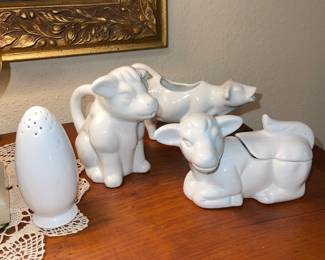 Cow Creamers, Cow Pitcher and Sugar Bowl