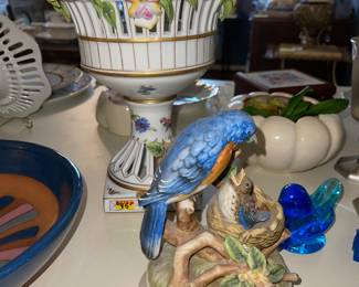 Limoges Open Work Applied Flowers Compote 