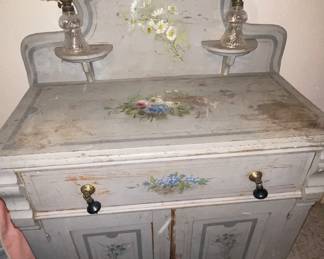 Antique Cottage Wash Stand Hand Painted