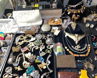 Enamel Necklaces, Compact, Lots of Bracelets 