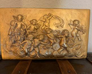 Raised Relief Cupids Wall Plaque 