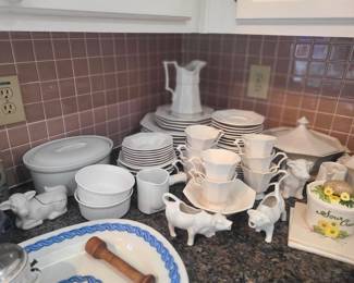 white Ironstone Japan, Cow Creamers