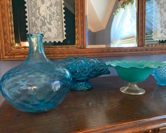 Aqua Blue Vintage Glass 