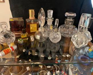 Beautiful Crystal Perfume Bottles, Waterford and others, French Perfume