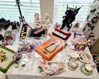 Paper Dolls, Piano Babies, Circus Theme Tea set, Clowns, Little Chairs 