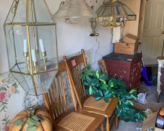 Brass and Glass Chandeliers