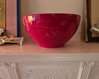 Large red bowl.