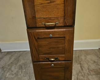 Set of wooden file cabinets